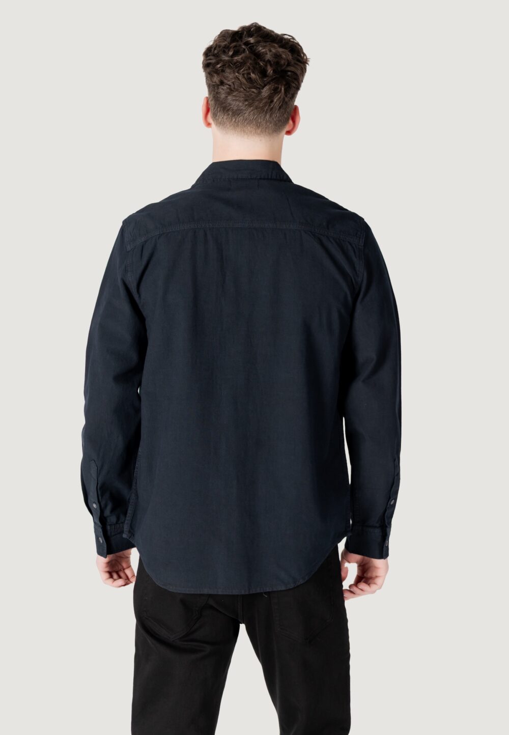 Camicia manica lunga Calvin Klein Jeans regular chambray shi Nero - Foto 4