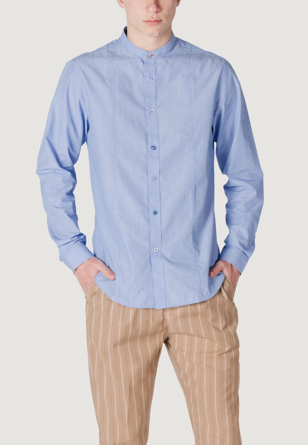 Camicia manica lunga Gianni Lupo Blu Chiaro - Foto 1