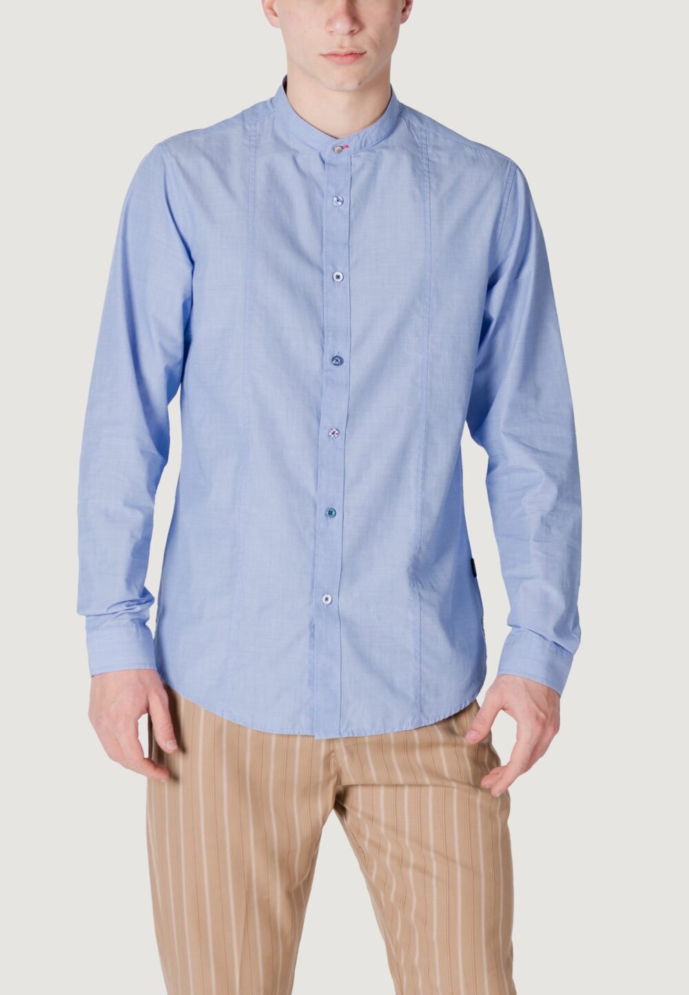 Camicia manica lunga Gianni Lupo Blu Chiaro - Foto 5