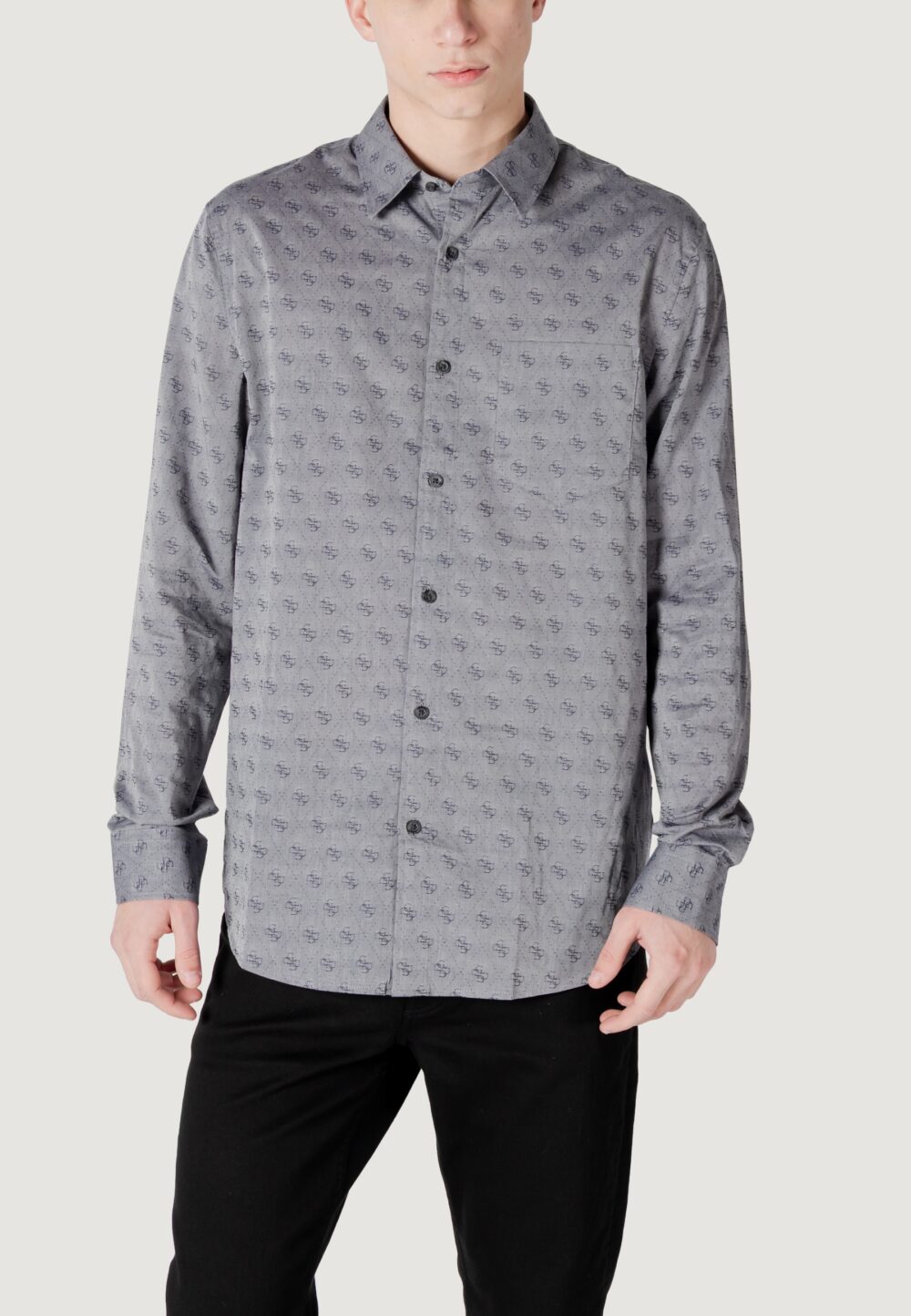 Camicia manica lunga Guess ls 4g jacquard Grigio - Foto 1