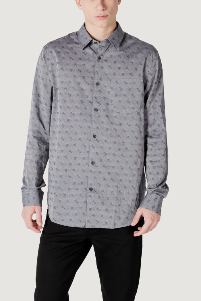 Camicia manica lunga Guess ls 4g jacquard Grigio