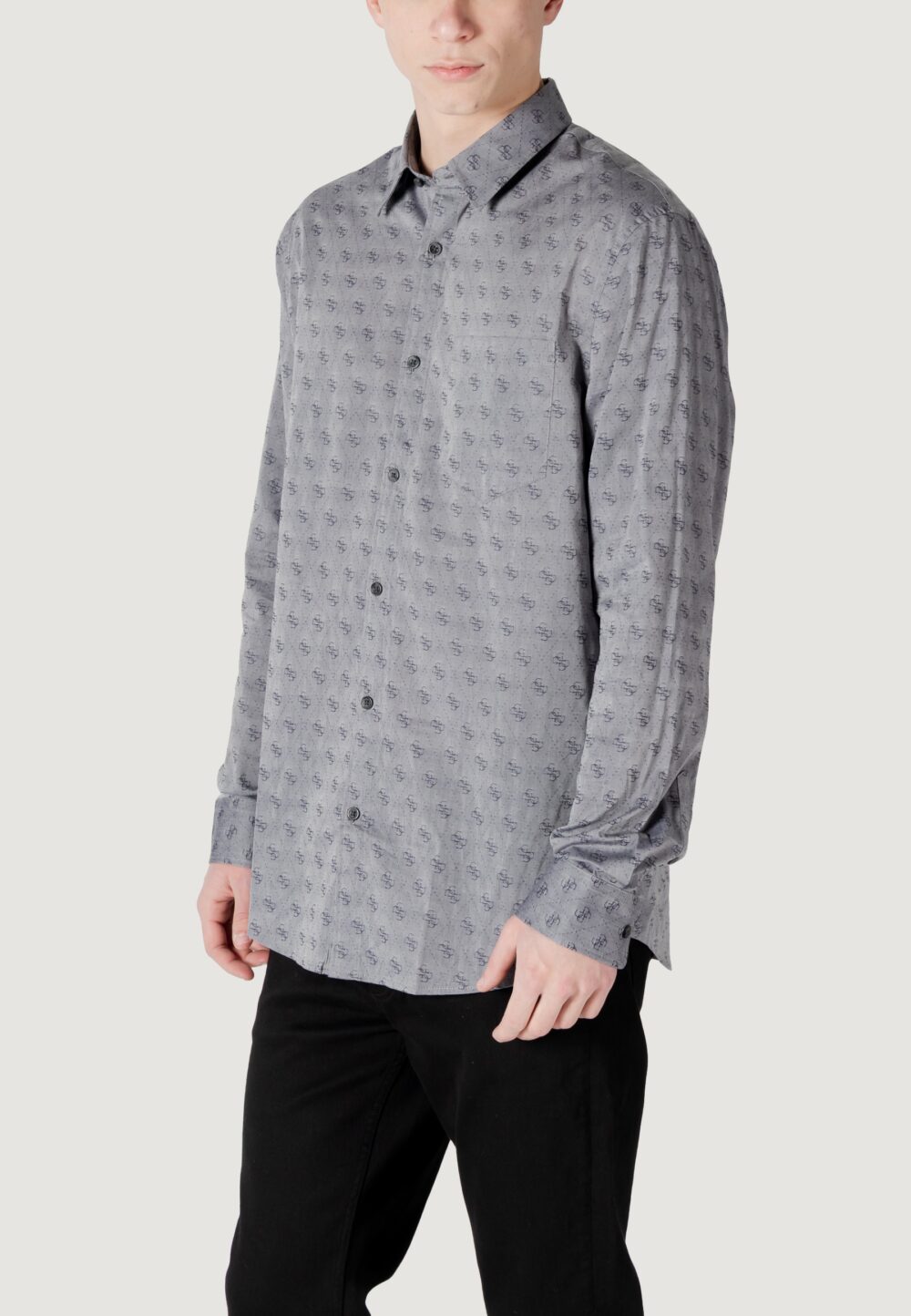 Camicia manica lunga Guess ls 4g jacquard Grigio - Foto 2