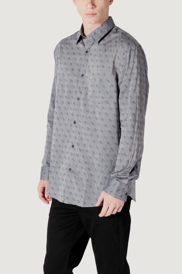 Camicia manica lunga Guess ls 4g jacquard Grigio