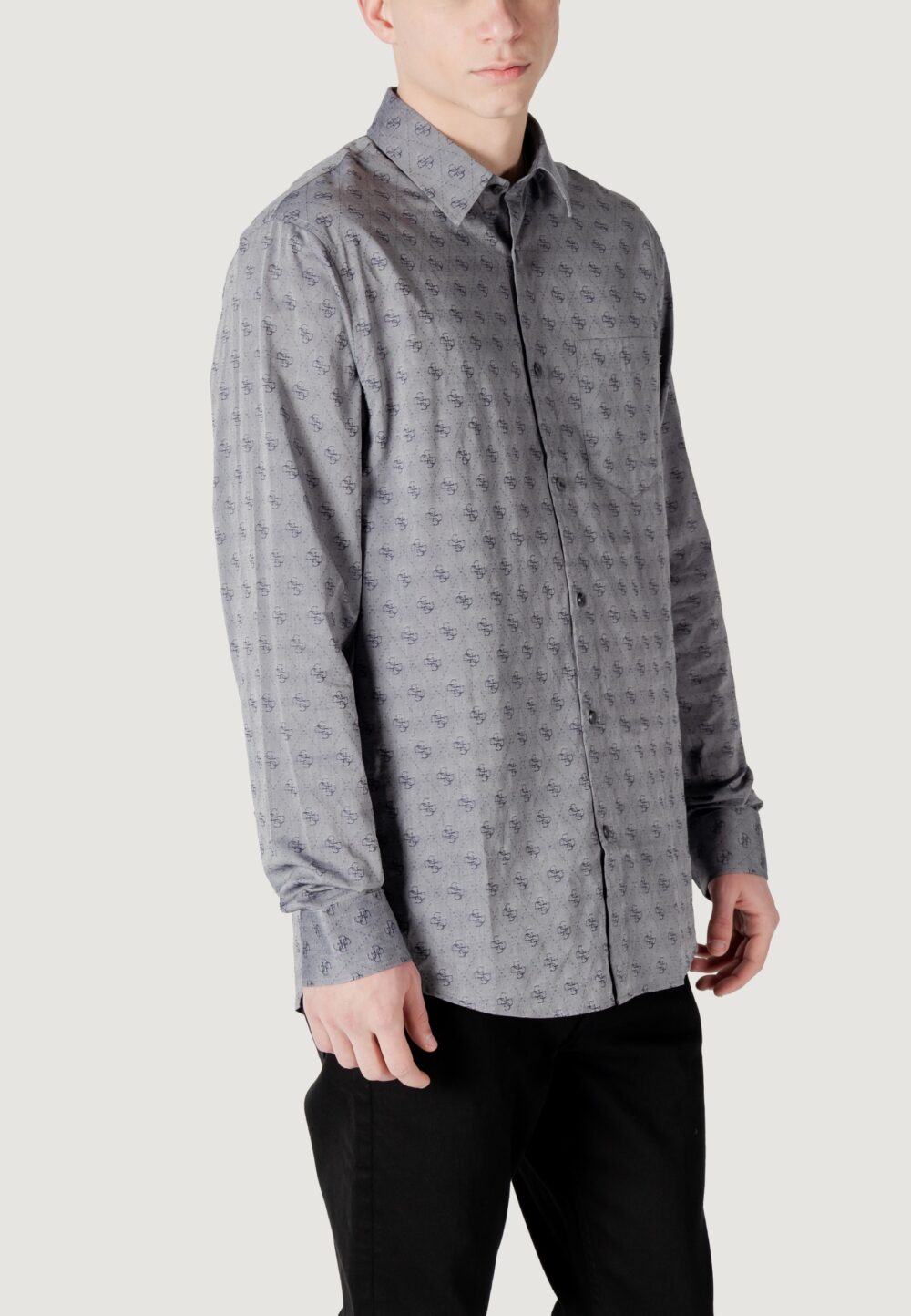 Camicia manica lunga Guess ls 4g jacquard Grigio - Foto 3