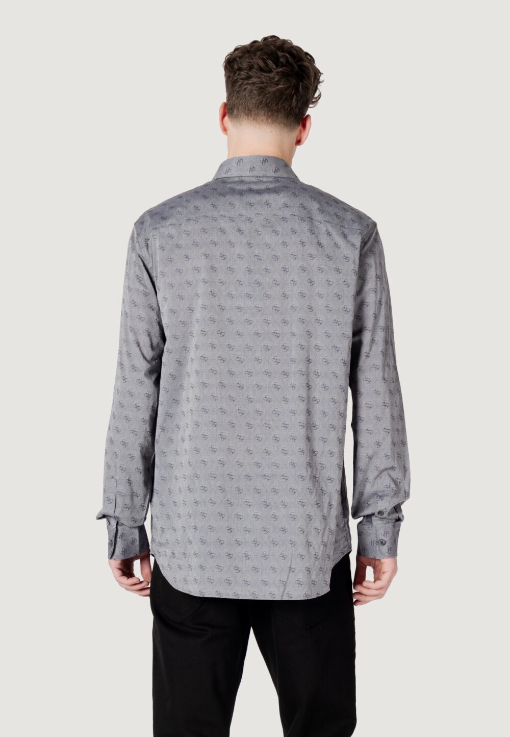 Camicia manica lunga Guess ls 4g jacquard Grigio - Foto 4