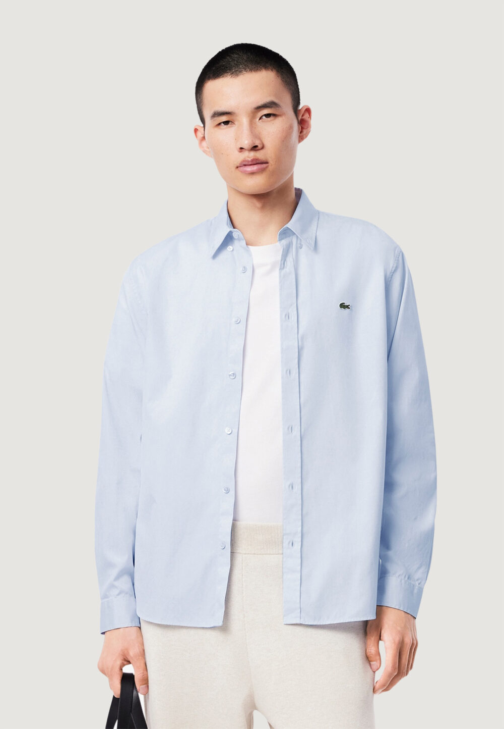 Camicia manica lunga LACOSTE Celeste - Foto 1