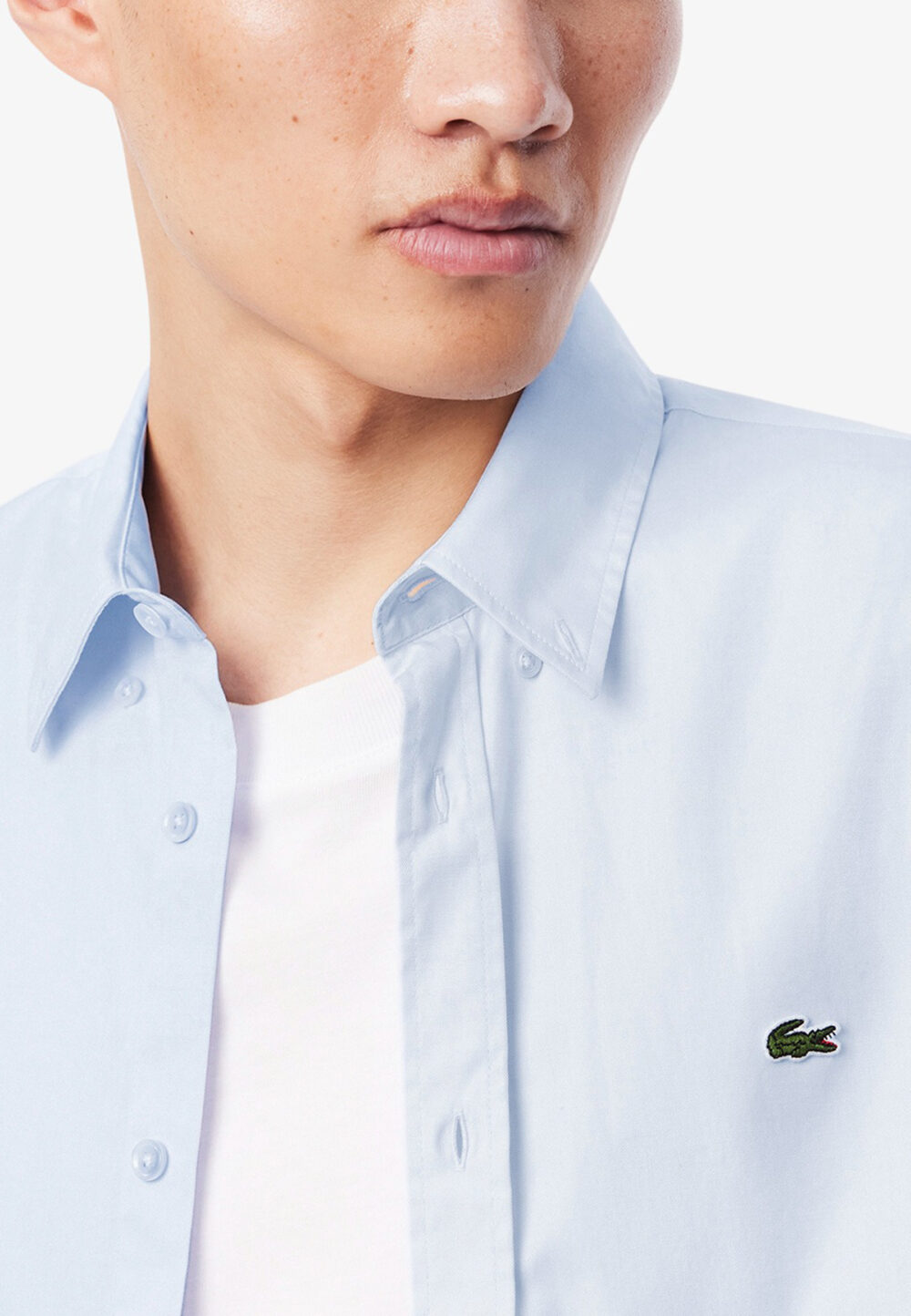 Camicia manica lunga LACOSTE Celeste - Foto 4