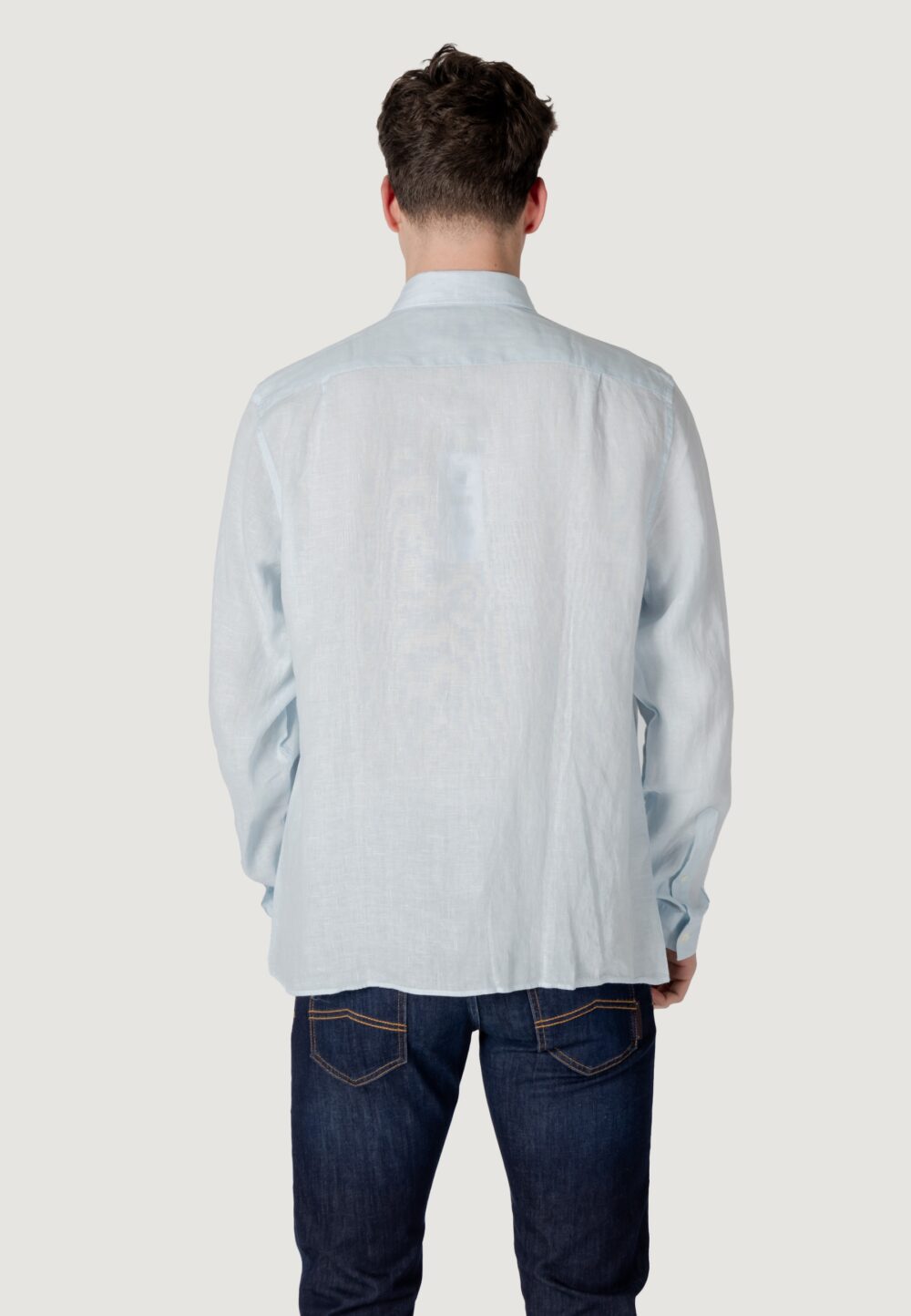 Camicia manica lunga LACOSTE Celeste - Foto 4