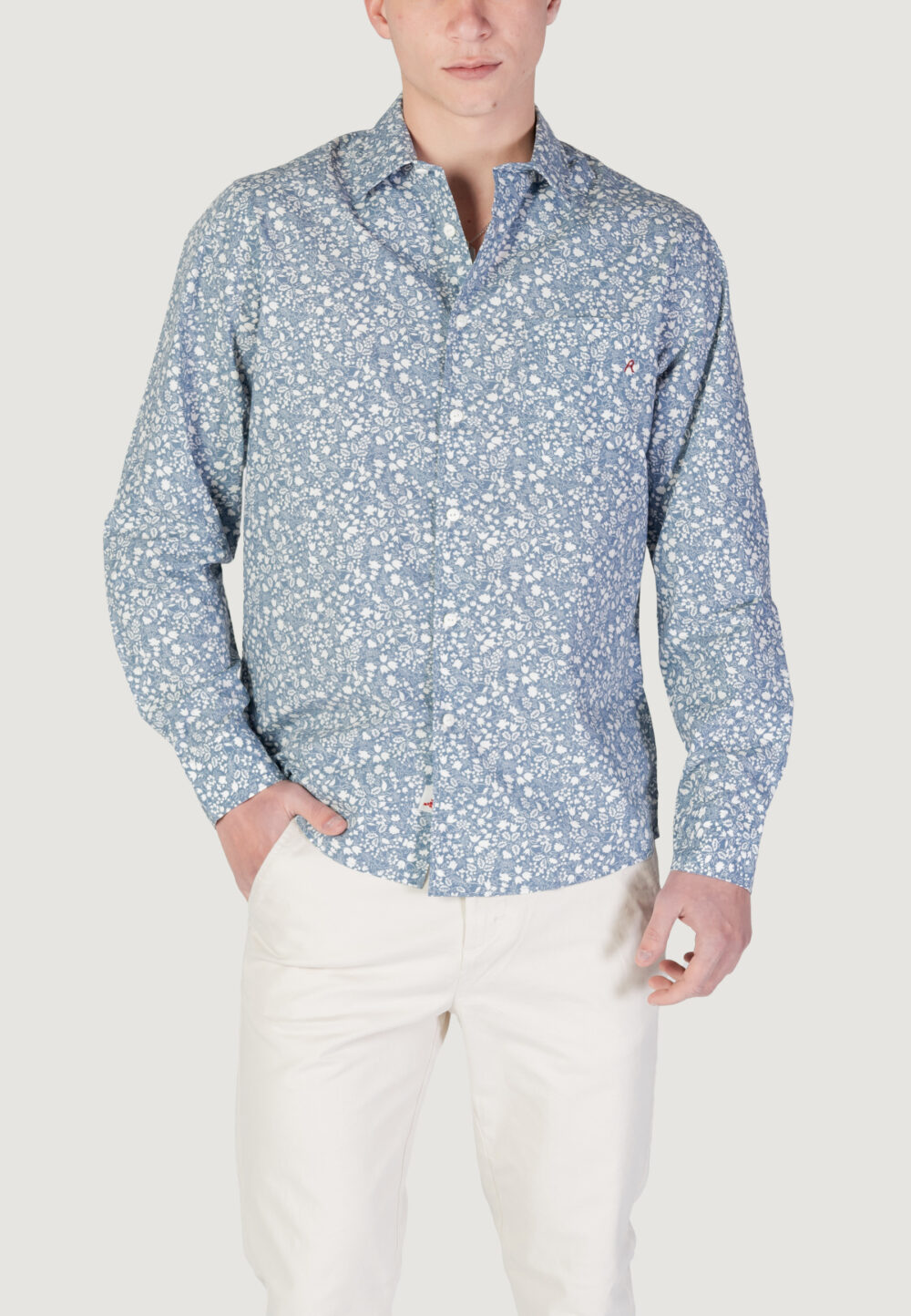 Camicia manica lunga Replay Blu Chiaro - Foto 1