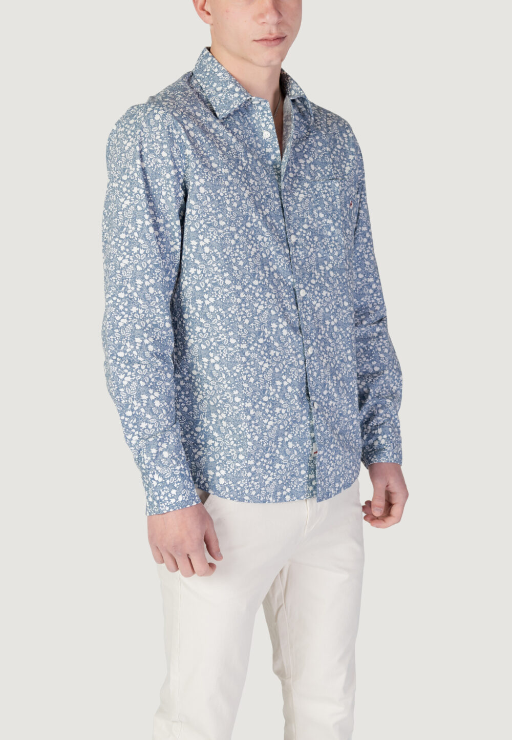Camicia manica lunga Replay Blu Chiaro - Foto 2