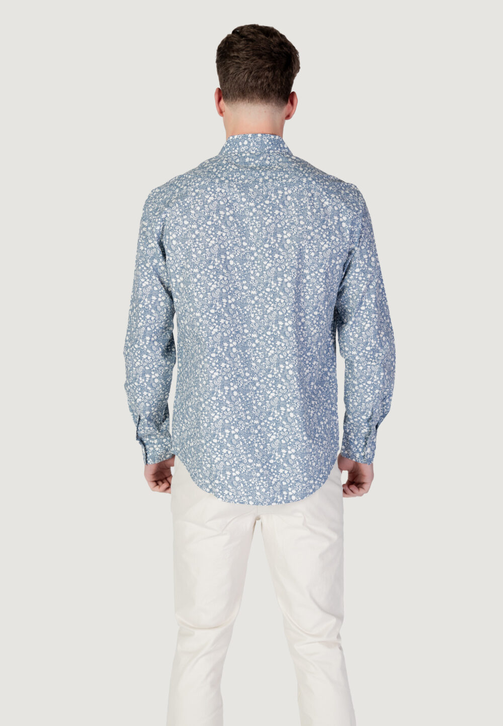Camicia manica lunga Replay Blu Chiaro - Foto 3
