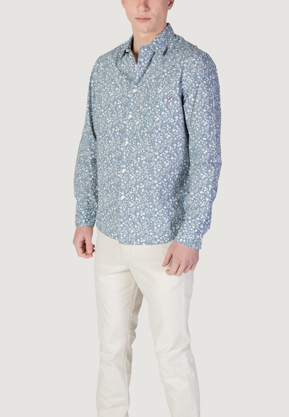 Camicia manica lunga Replay Blu Chiaro - Foto 5