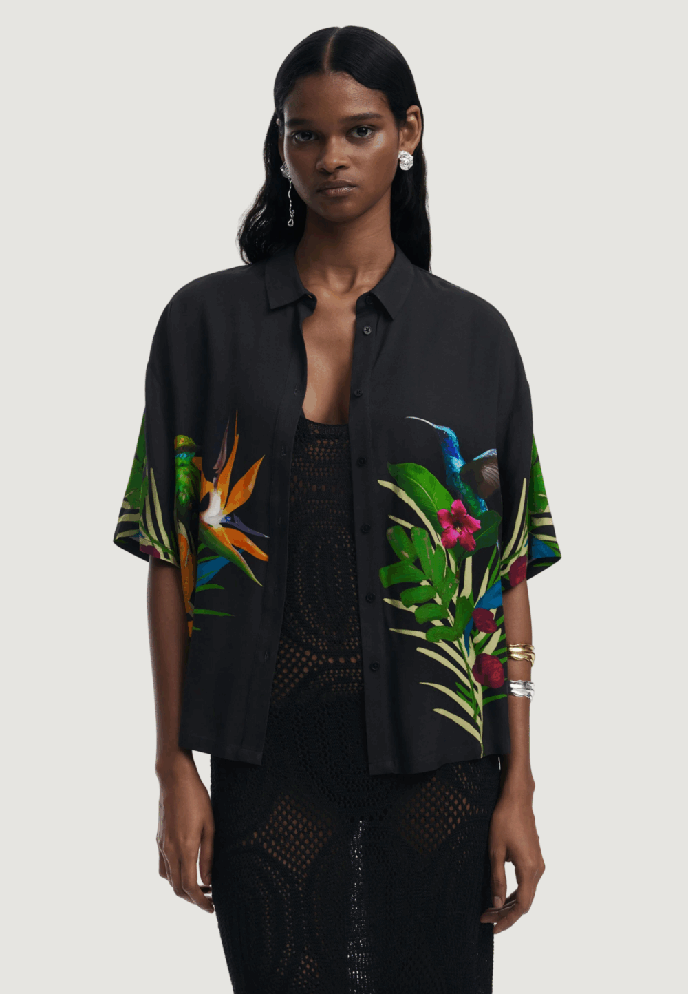 Camicia manica corta Desigual cam_artemisa Nero - Foto 1