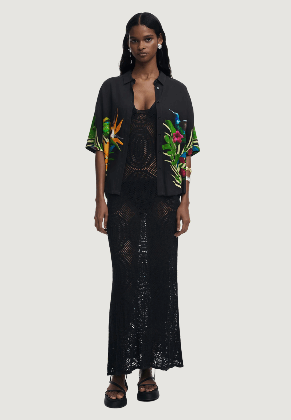 Camicia manica corta Desigual cam_artemisa Nero - Foto 3