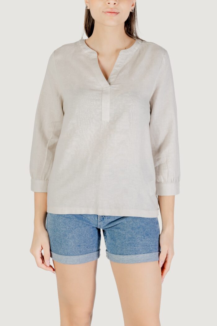 Bluse manica lunga Street One sol_splitneck blouse Beige chiaro
