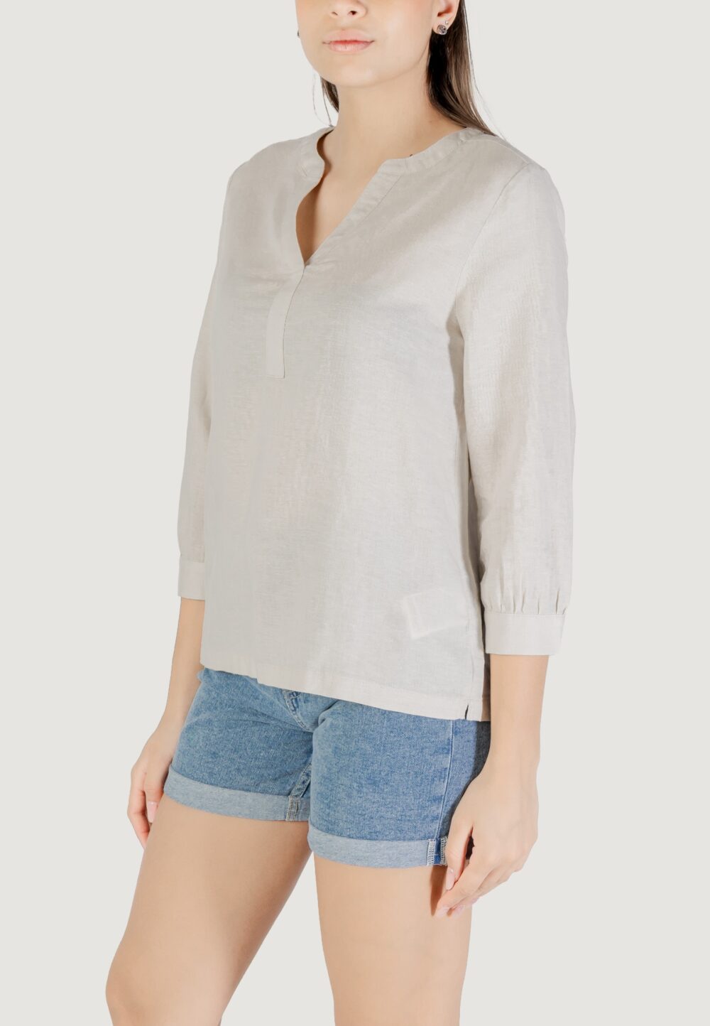 Bluse manica lunga Street One sol_splitneck blouse Beige chiaro - Foto 2