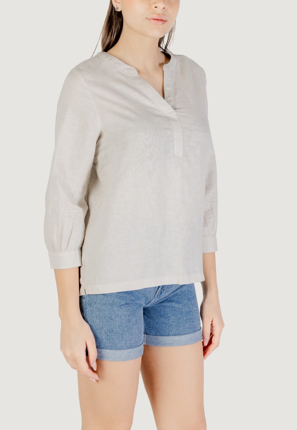 Bluse manica lunga Street One sol_splitneck blouse Beige chiaro - Foto 3