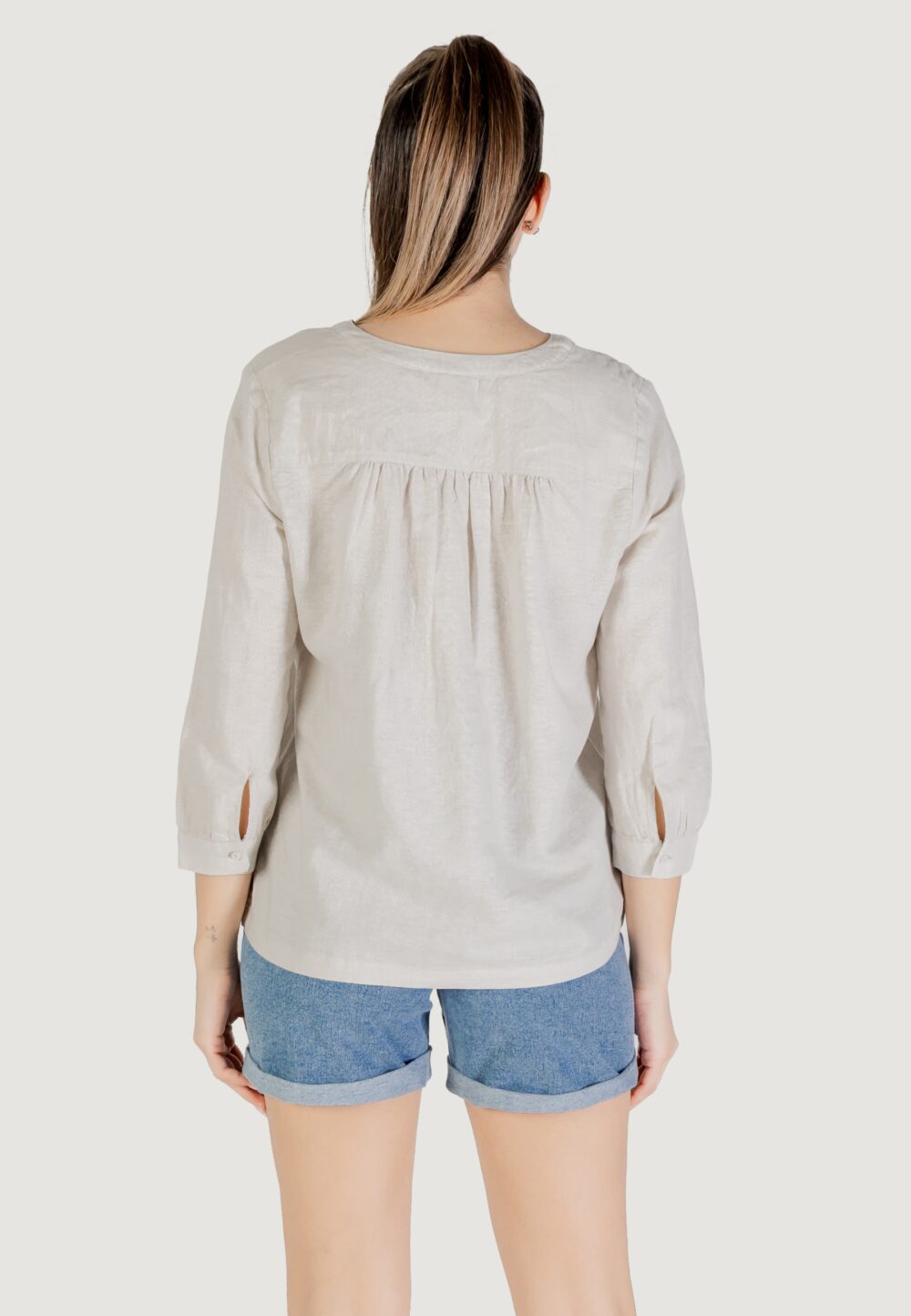 Bluse manica lunga Street One sol_splitneck blouse Beige chiaro - Foto 4