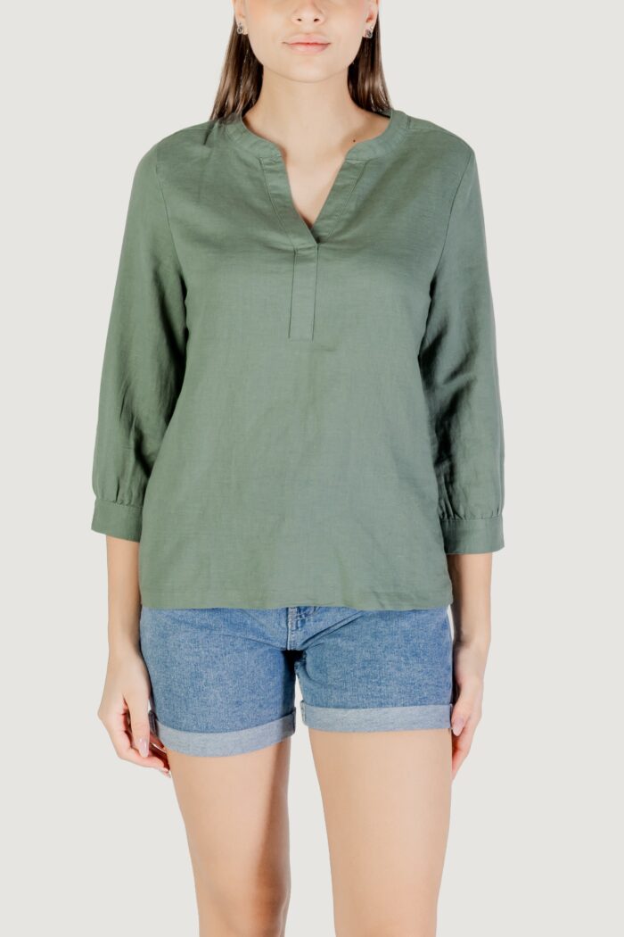 Bluse manica lunga Street One sol_splitneck blouse VERDE SALVIA