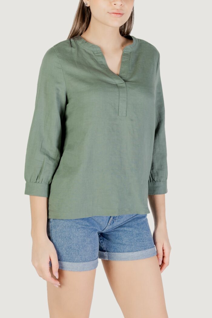 Bluse manica lunga Street One sol_splitneck blouse VERDE SALVIA
