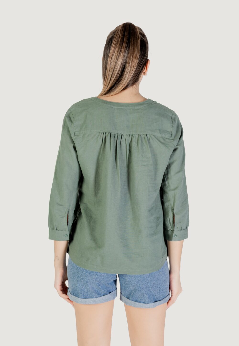 Bluse manica lunga Street One sol_splitneck blouse VERDE SALVIA - Foto 4