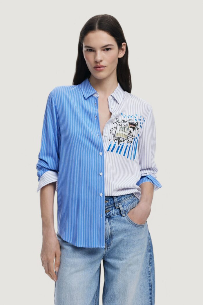 Camicia manica lunga Desigual cam_a perfect ride Blu Chiaro