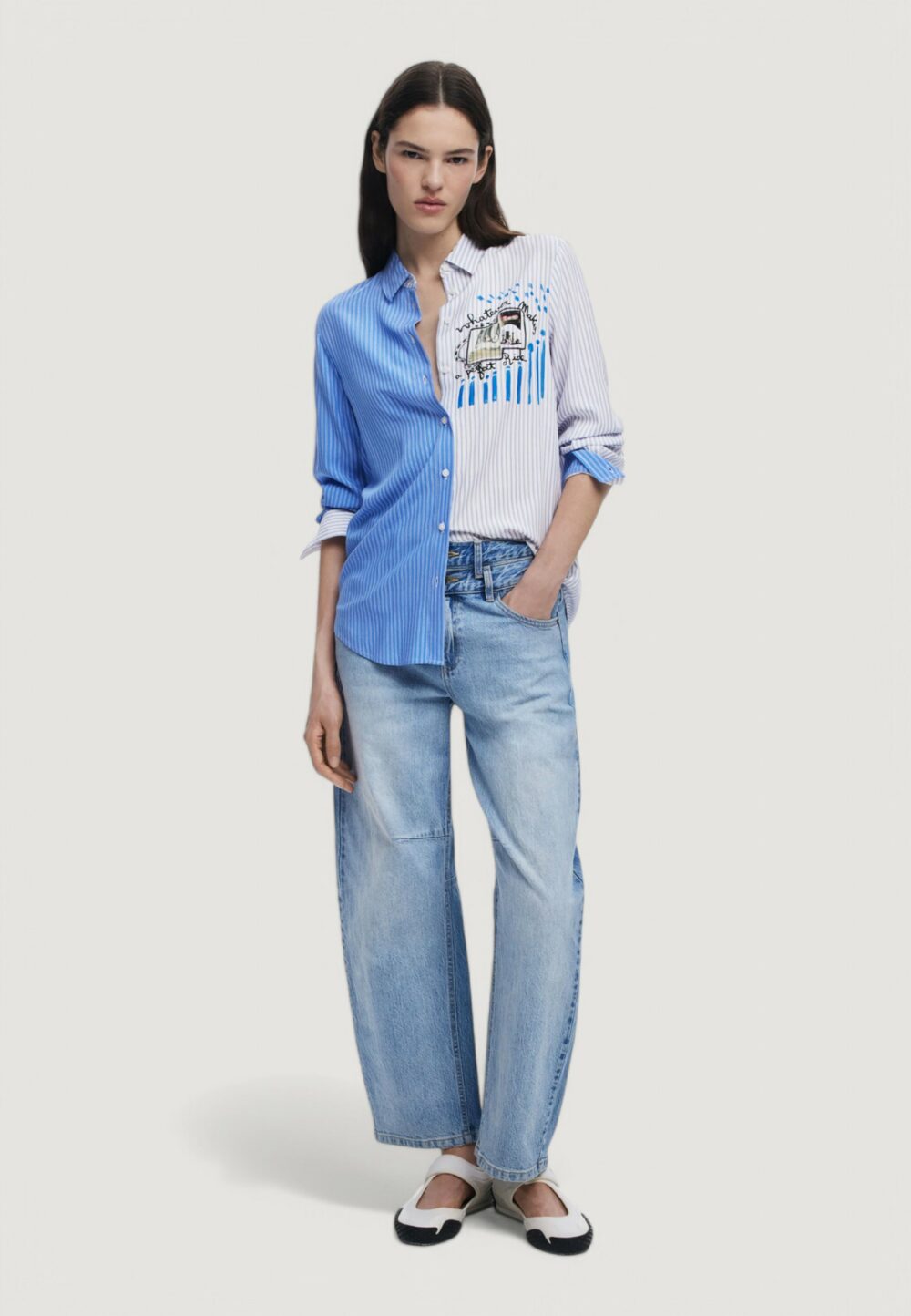 Camicia manica lunga Desigual cam_a perfect ride Blu Chiaro - Foto 2