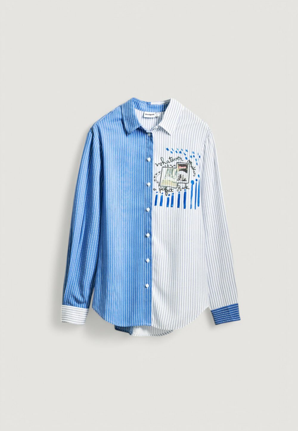 Camicia manica lunga Desigual cam_a perfect ride Blu Chiaro - Foto 5