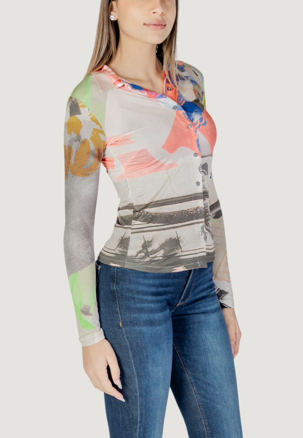 Camicia manica lunga Desigual ts_machenszie Rosa - Foto 3