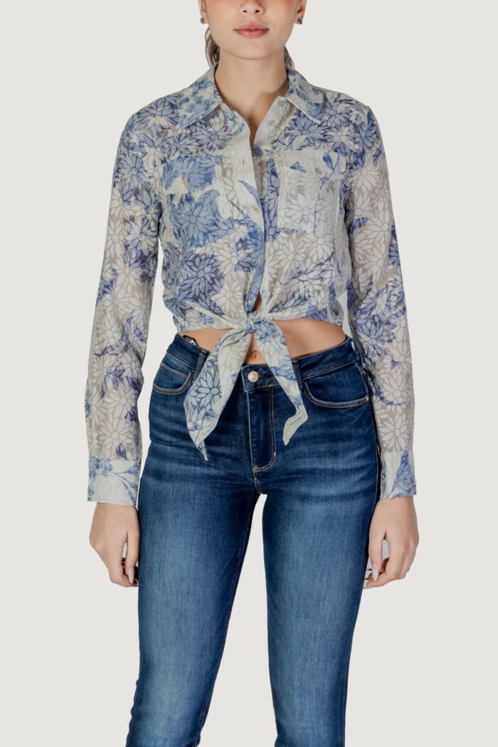 Camicia manica lunga Guess ls adelaide bow Blu
