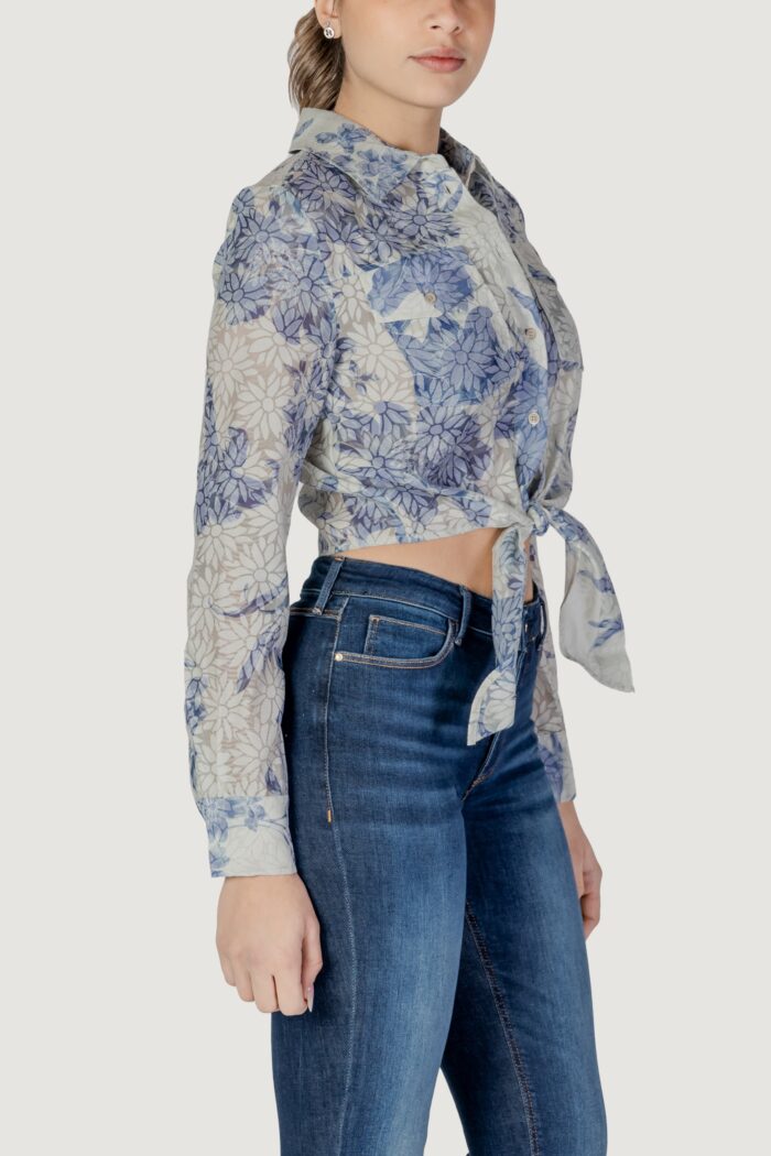 Camicia manica lunga Guess ls adelaide bow Blu