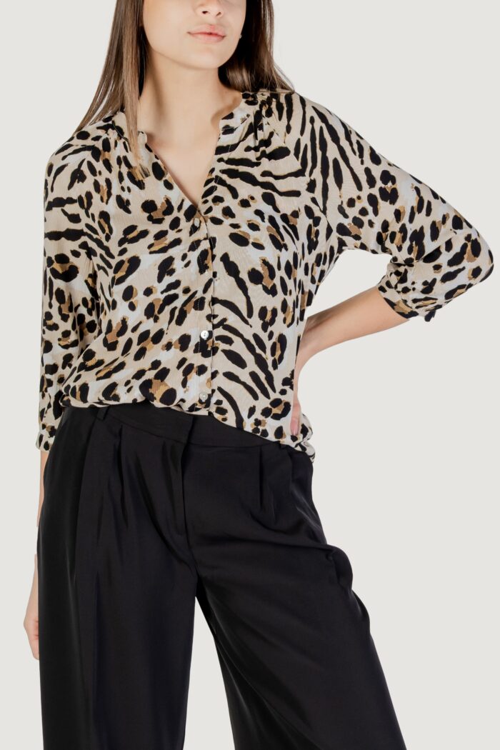 Camicia manica lunga ICHI ihmarrakech aop sh6 Beige