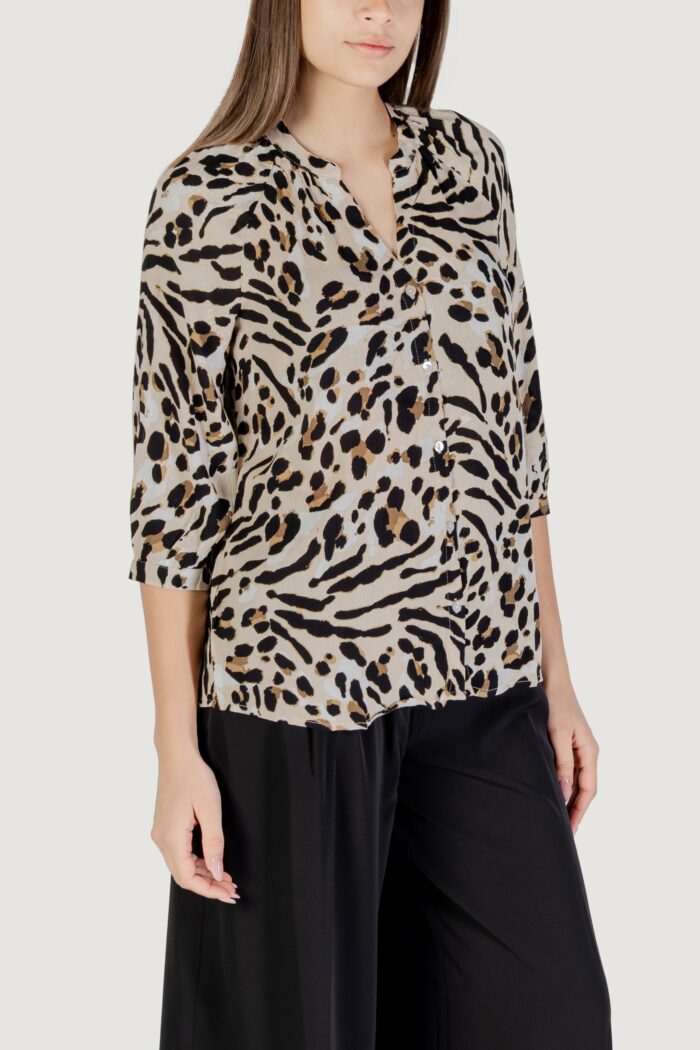 Camicia manica lunga ICHI ihmarrakech aop sh6 Beige