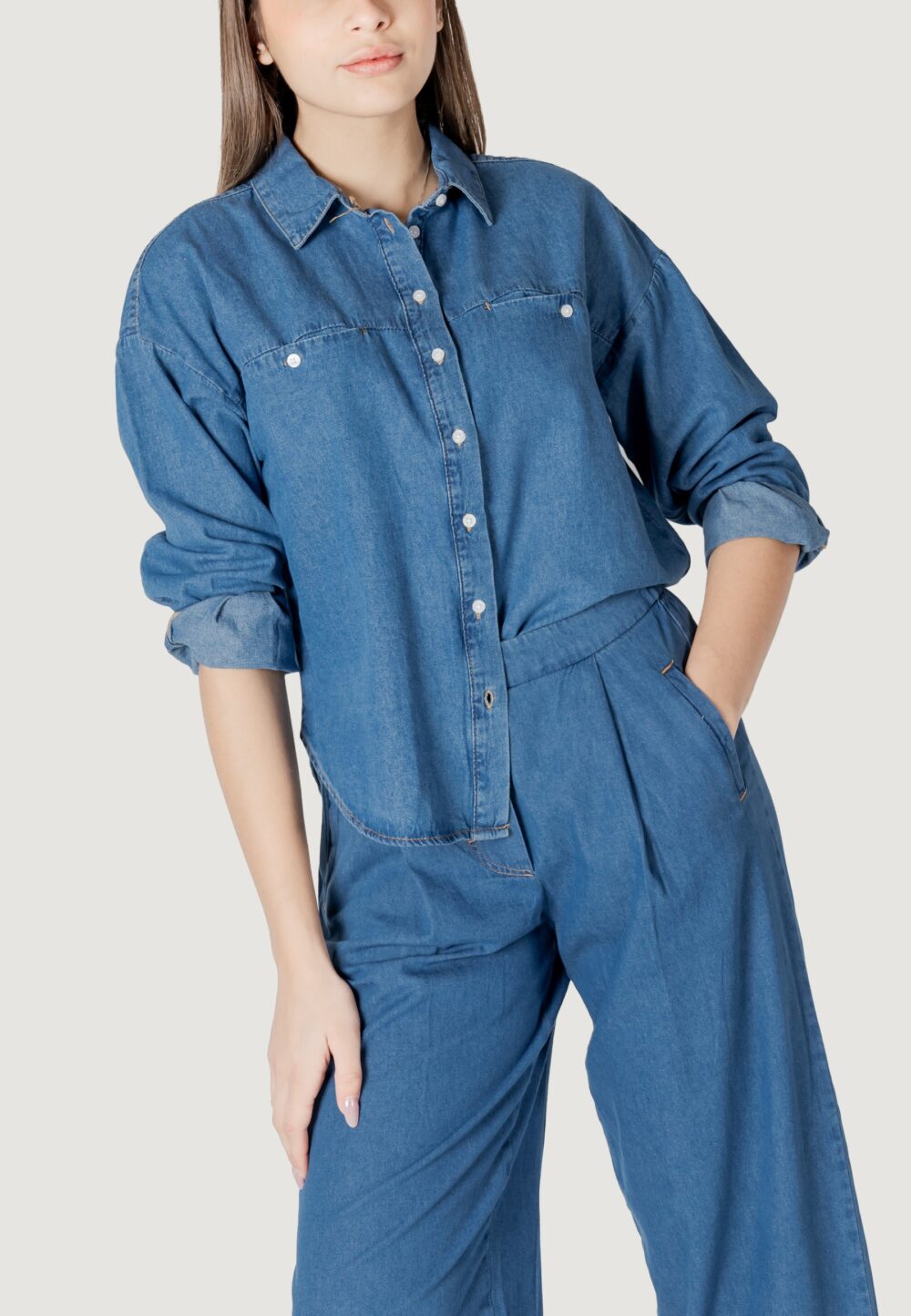 Camicia manica lunga ICHI iharcher sh Denim - Foto 1