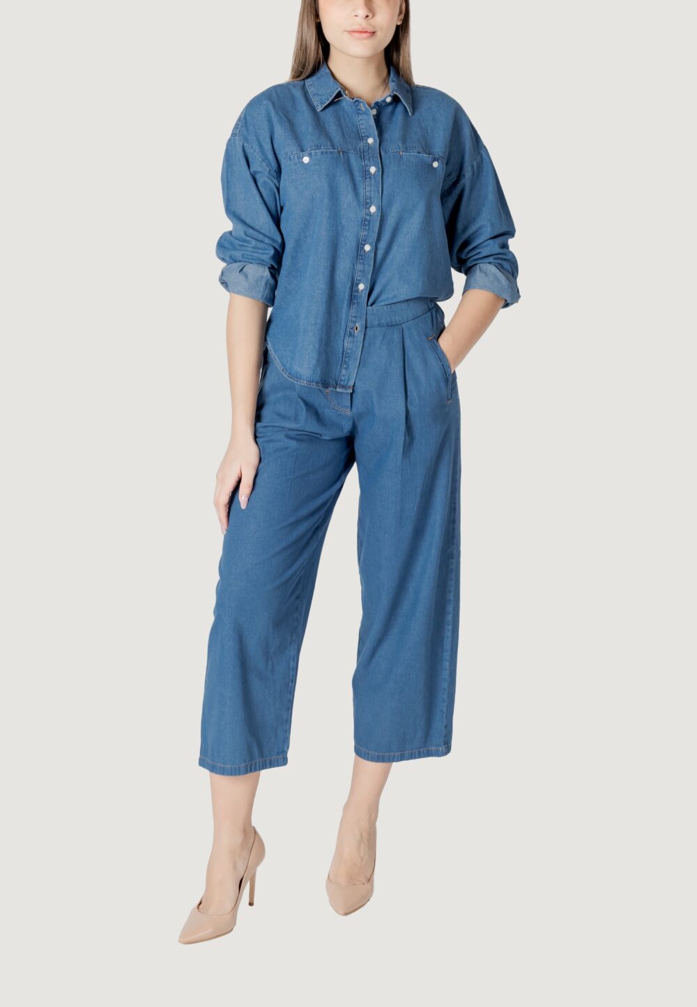Camicia manica lunga ICHI iharcher sh Denim - Foto 2
