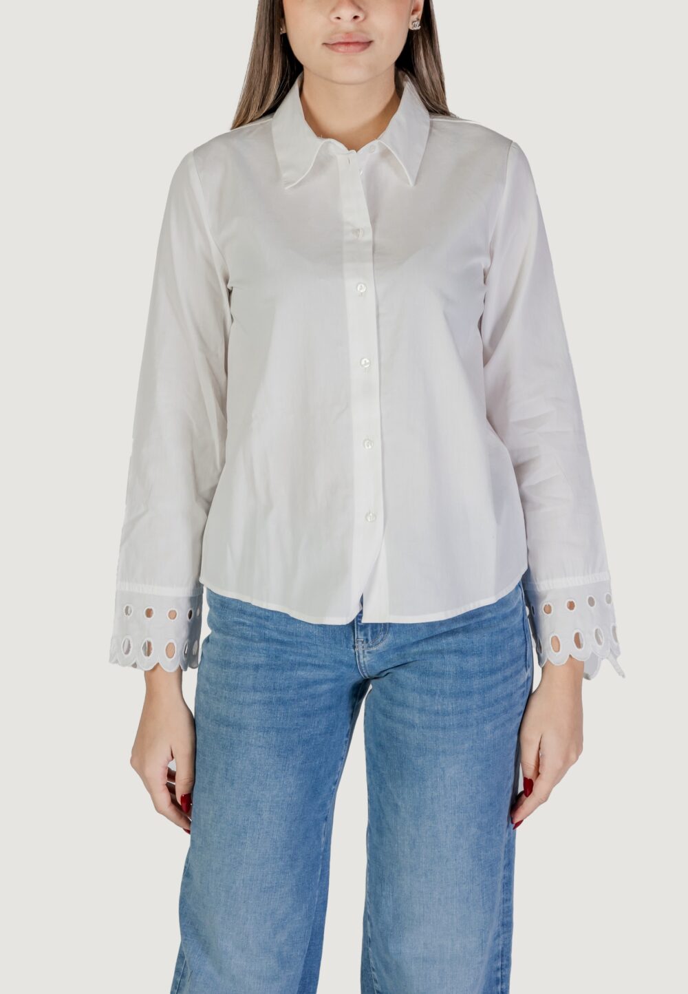 Camicia manica lunga Jacqueline de Yong jdymimi l/s cutout shirt wvn Bianco - Foto 1