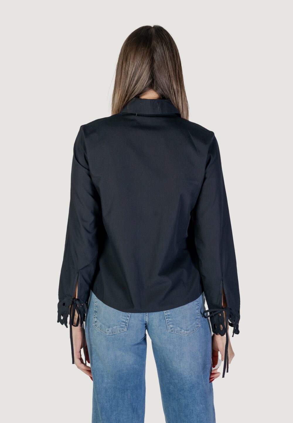 Camicia manica lunga Jacqueline de Yong jdymimi l/s cutout shirt wvn Nero - Foto 4