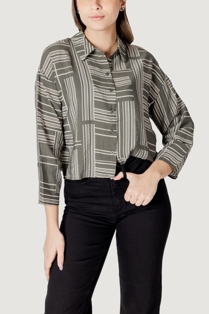 Camicia manica lunga Jacqueline de Yong jdytroya life 7/8 short shirt wvn dia Verde Oliva