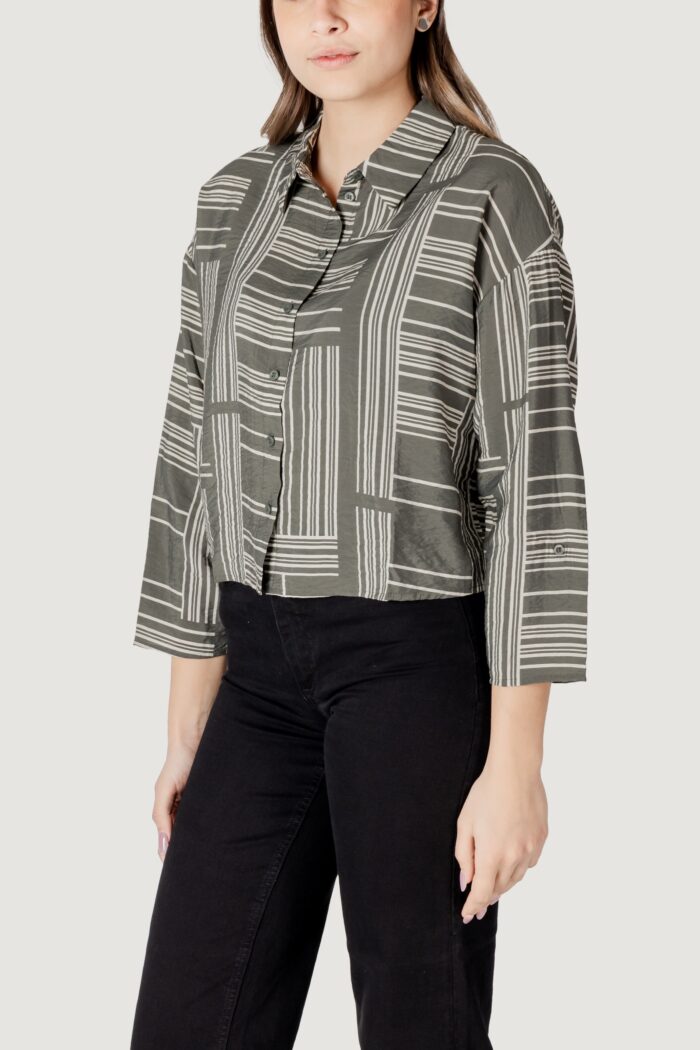 Camicia manica lunga Jacqueline de Yong jdytroya life 7/8 short shirt wvn dia Verde Oliva
