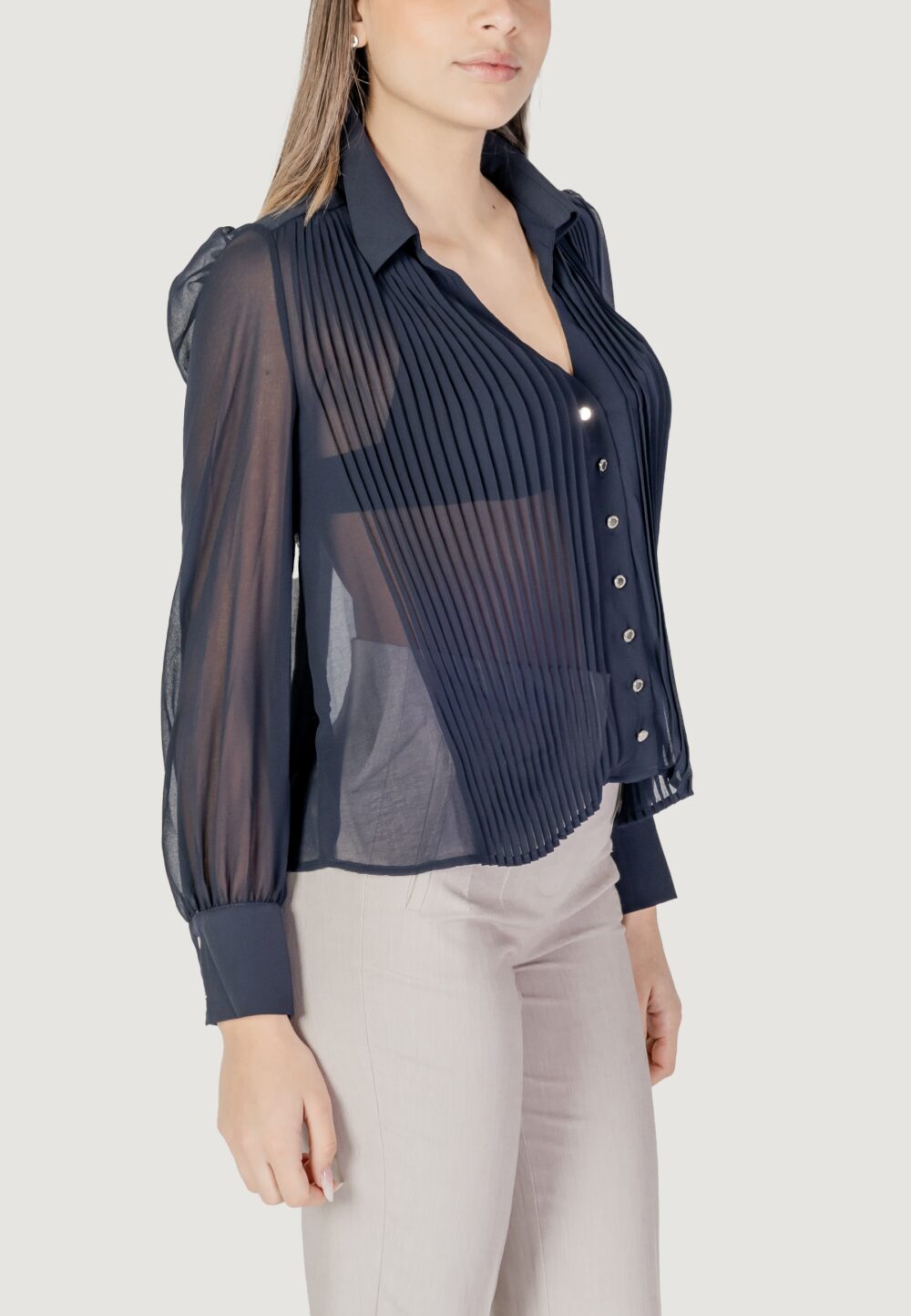 Camicia manica lunga Morgan De Toi Blu - Foto 3