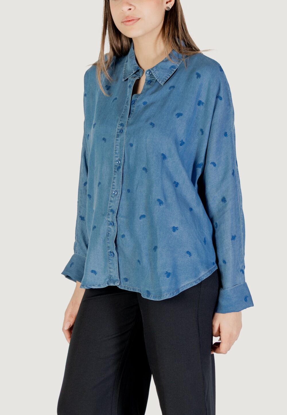 Camicia manica lunga Only onlnew grace charis life ls shirt cc wvn Blue Denim - Foto 3