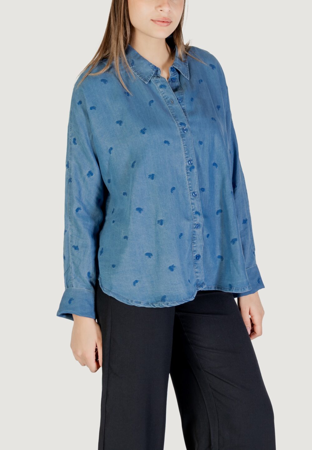 Camicia manica lunga Only onlnew grace charis life ls shirt cc wvn Blue Denim - Foto 4