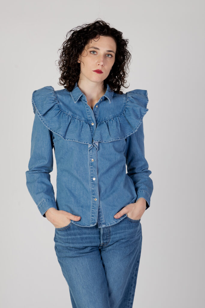 Camicia manica lunga Only onlindigo life ls frill db dnm qyt Denim