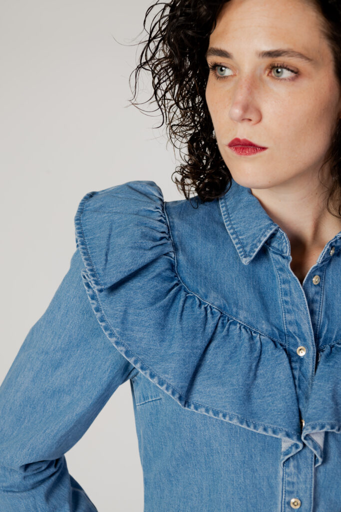 Camicia manica lunga Only onlindigo life ls frill db dnm qyt Denim
