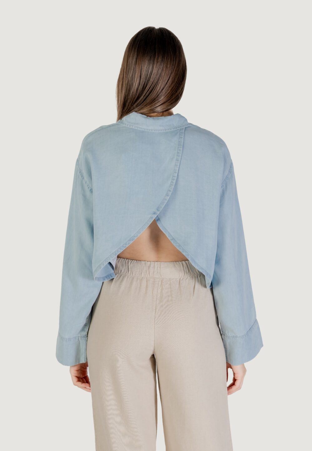 Camicia manica lunga Only onlcharis life ls op back sh shirt ccwvn Denim chiaro - Foto 2