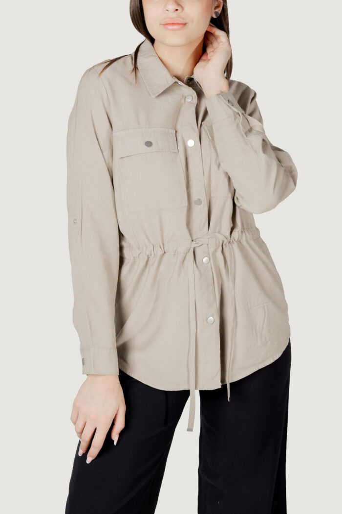 Camicia manica lunga Only onlaris life 4/5 fem cargo jacket cc wvn Taupe