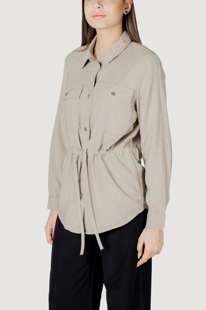 Camicia manica lunga Only onlaris life 4/5 fem cargo jacket cc wvn Taupe