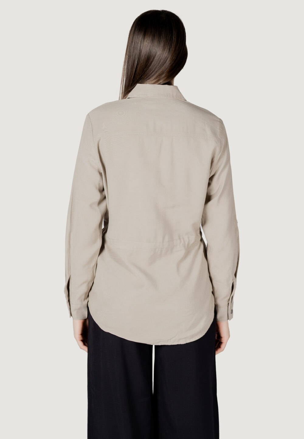 Camicia manica lunga Only onlaris life 4/5 fem cargo jacket cc wvn Taupe - Foto 4