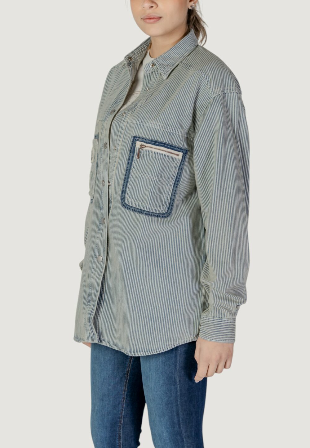Camicia manica lunga Replay Blu - Foto 3