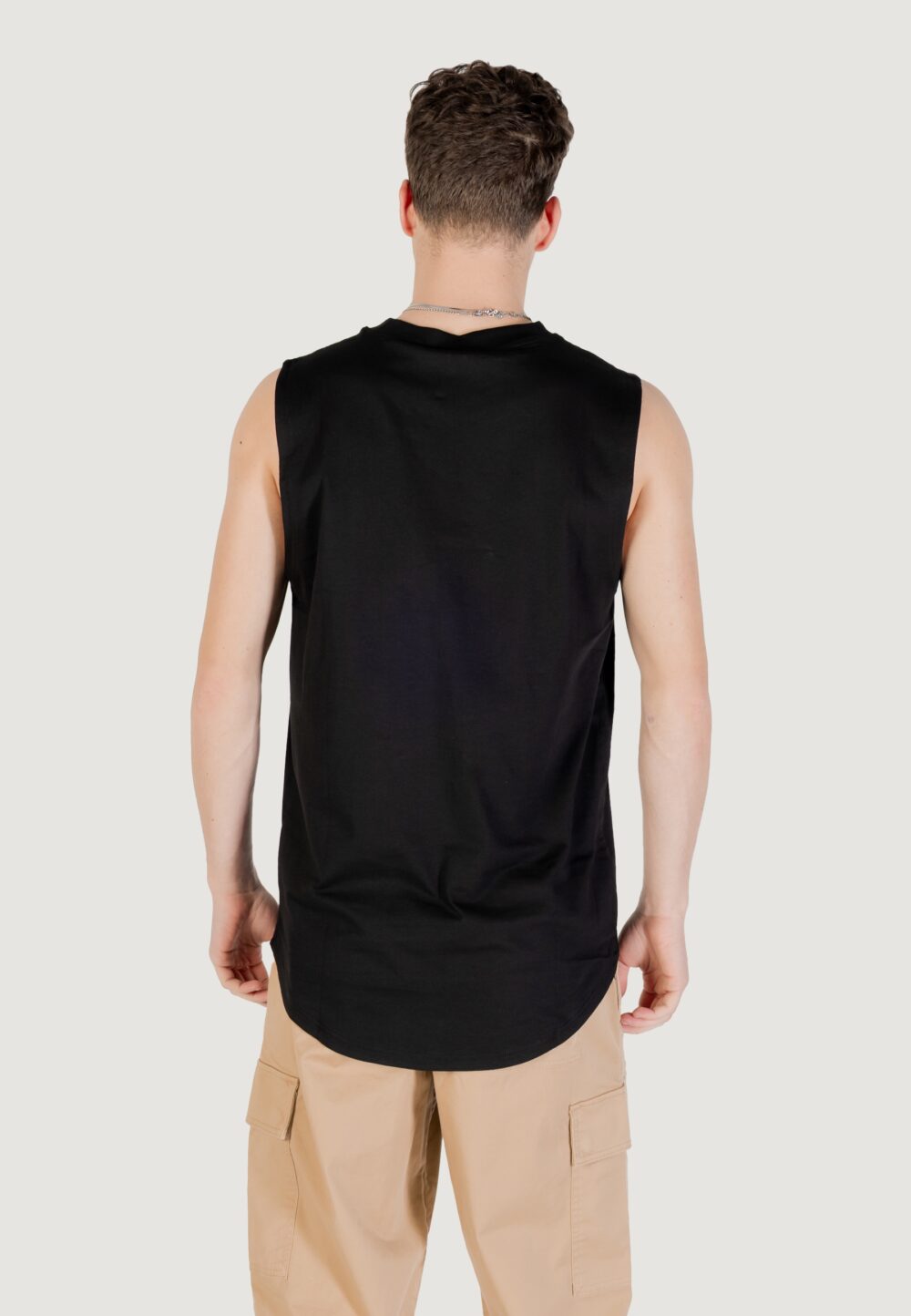 Canotta Calvin Klein Jeans woven label tank Nero - Foto 4